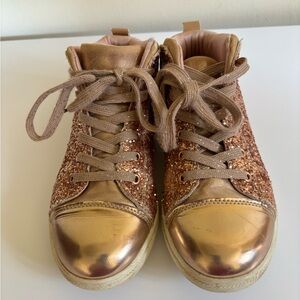 Piper sneakers gold color with glitter great wedding shoes size 5